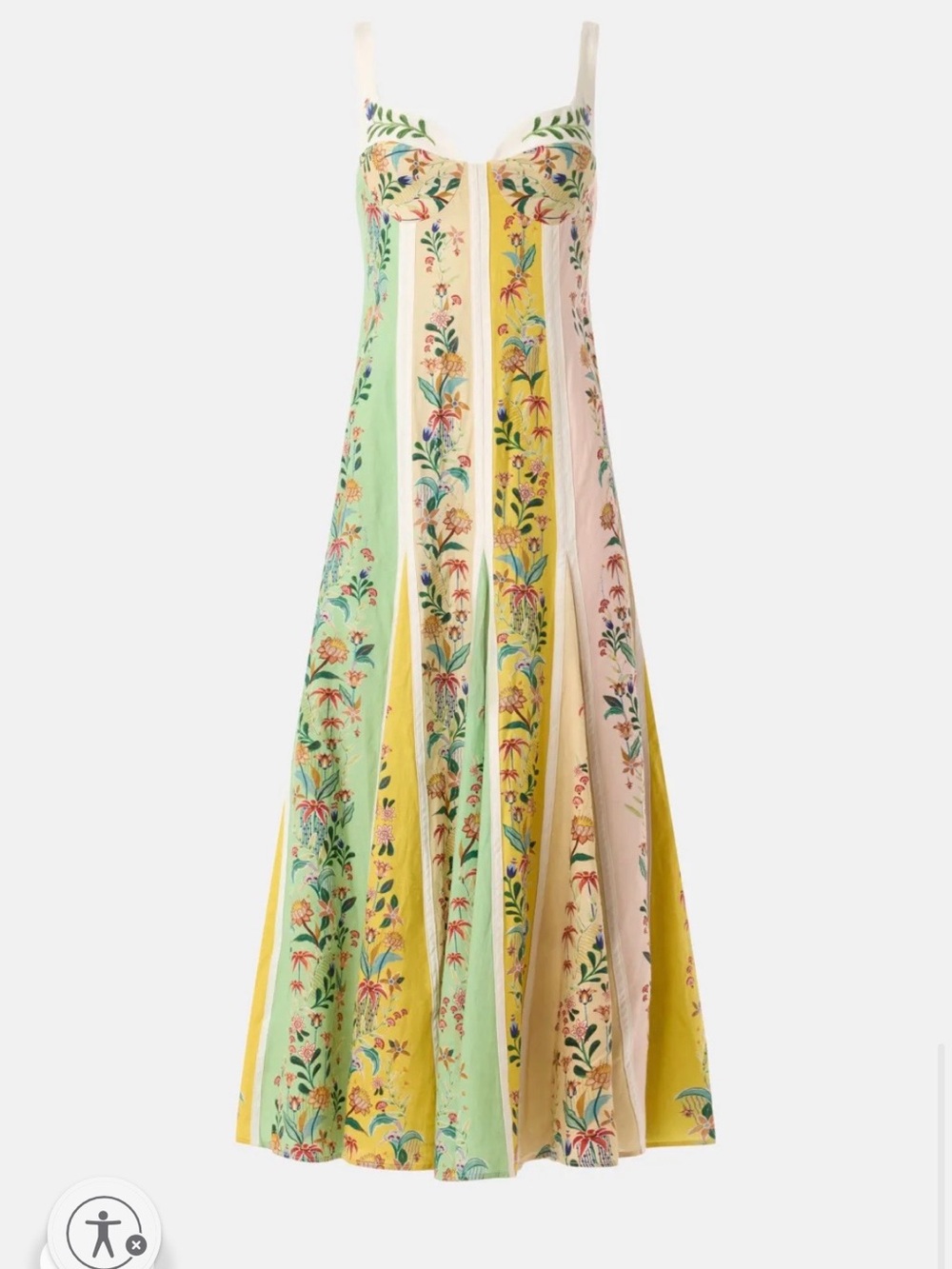 FARM Rio Pastel delicate Floral Stripes Maxi Dress - Picture 7 of 9
